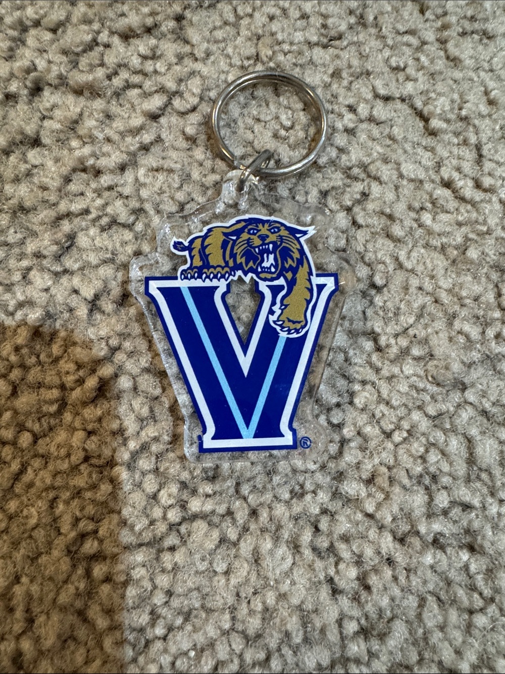 Villanova V Tiger Acrylic Keychain - Blue & Gold